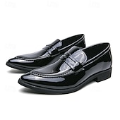 economico Mocassini-mocassini slip-on da uomo in vernice viola dal design elegante: calzature eleganti per feste, matrimoni ed eventi alla moda