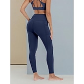 preiswerte Einfarbige Leggings-Damen Jogginghose Chinos Leggings Mode Basic Lässig Volle Länge Hohe Taille Einfach Elastischer Bund Bequem Weich Dehnbar Yoga Marineblau Schwarz Wein Grau Frühling Herbst Schmale Passform