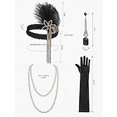 economico Abiti degli anni '20-Set Anni Ruggenti Anni 1920 Mini Vestito Nozze Addio al celibato con accessori Senza maniche Il grande Gatsby Charleston Paillettes Frangia con nappe Piuma Scollo a V profondo Costume Per donna