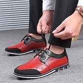 economico Scarpe casual degli uomini-scarpe slip-on trapuntate rosse e nere da uomo con lacci elastici - calzature casual alla moda per le uscite del fine settimana