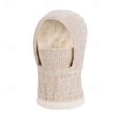 Недорогие теплая и теплая коллекция-3-в-1 шапка-бини, утеплитель для шеи и лица, зимняя шапка-шарф, многофункциональная вязаная шапка для мужчин, для езды на велосипеде, теплая, с флисовой подкладкой, для защиты ушей, для холодной погоды