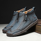 abordables Botines-Botas de senderismo de piel sintética de primera calidad para hombre: calzado resistente con cierre de cremallera para aventuras al aire libre y uso casual.