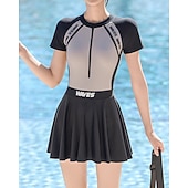 baratos Surfistas Tankinis &amp; Bikinis-Mulheres Anti Atrito Roupa de banho Roupa de Banho Roupa de Banho Preto Verde Proteção UV Compressão abdominal Surfe Canoagem Snorkeling Verão