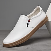 economico Scarpe Casual Slip-On-sneakers slip-on bianche da uomo | design minimalista ed elegante, facili da indossare e togliere | perfette per l'uso quotidiano, lo shopping e il tempo libero