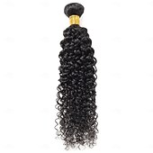 cheap 1 Bundle Human Hair Weaves-Brazilian Human Hair 1B # Natural Black Color  Curly Wave Human Hair 1 Bundle 10-30 inches