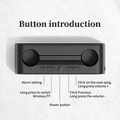 cheap Speakers-K3  Portable Wireless Speaker and Alarm Clock Bass 40-Hour Battery Life Dual-Mode Phone Stand/Bracket TF Card Player -C Dual Speakers Low Power Mode Compatible with Mobile Devices - Black/Whi