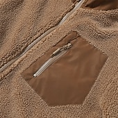 Недорогие Спортивная куртка-Муж. Зимняя куртка Пальто тедди Повседневная куртка Отпуск Повседневные Сохраняет тепло Карман Флис Осень Зима Полотняное плетение Мода Уличный стиль Воротник-стойка Обычная