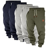 economico pantaloni da jogging-Per uomo Pantaloni da tuta Joggers Pantaloni in Pile Pantaloni Coulisse Elastico in vita Confezione multipla Semplice Comodità Lunghezza intera All'aperto Quotidiano Uscire Stile Classico Essenziale