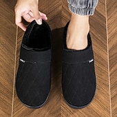 economico Ciabatte e infradito da uomo-Per uomo Pantofole &amp; Infradito Pantofole di peluche Foderato in pile Camminata Casual Quotidiano Pelle sintetica Caldo Confortevole Mocassino Nero Blu Inverno