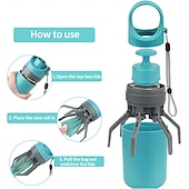 abordables Cuencos y Comederos-Recogedor de excrementos portátil sin contacto para perros pequeños, medianos y grandes. Incluye 15 bolsas y un contenedor hermético para recoger los desechos.