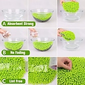 cheap Cleaning Supplies-2 in 1 Car Cleaning Brush Mop Extendable Chenille Car Wash Duster Soft Bristle Cleaning Sponge Glove Tool for Dust Dirt Snow Removal Vehicle Care