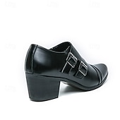 abordables Zapatos de monje-Zapatos monk strap para hombre en negro y dorado con estampado de cocodrilo: piel sintética de primera calidad, diseño de lujo con doble hebilla, perfectos para eventos formales, bodas y ocasiones de negocios.