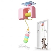 Недорогие Игрушки для кошек-Автоматическая игрушка для кошек, выдвижная игрушка для охоты, подвесная игрушка для кошек, интерактивная игра для охоты, имитация упражнений для пола, для игры в помещении, для жизни в квартире,