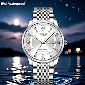 cheap Quartz Watches-Fashionable Men's Wristwatch High-end Men's Quartz Watch Date Calendar Luminous Dial Rhinestone Decoration The Best Gift Choice for Men