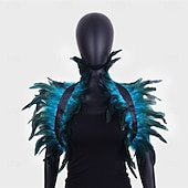 olcso kiegészítők-Karnevál 2026 Rio Karnevál Samba Kiegészítők Gótikus Természetes Toll Káplán Sál Vállra Terítő Csipkakolár Halloween Jelmezek Nőknek Brazil Fesztivál Előadási Jelmez