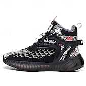 abordables Zapatillas Informales-Hombre Zapatillas de deporte Zapatos de Navidad Forro de Lana Zapatos para correr Zapatos de Paseo Casual Punto Cómodo Antideslizante Transpirable Botines / Hasta el Tobillo Cordones Negro Blanco Rojo