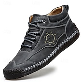 economico Stivaletti alla caviglia-sneakers da uomo in similpelle marrone con lacci: eleganti e versatili, ideali per il lavoro, l'abbigliamento casual e le attività all'aperto