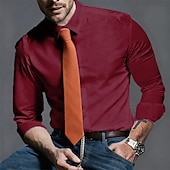  Ανδρικά Πουκάμισο Επίσημο Πουκάμισο Σκέτο Γάμου ΕΞΩΤΕΡΙΚΟΥ ΧΩΡΟΥ Ροζ Ανοικτό Μαύρο Λευκό Πράσινο Ανοικτό Μακρυμάνικο Απορρίπτω Άνοιξη Φθινόπωρο Ρούχα Σκέτο