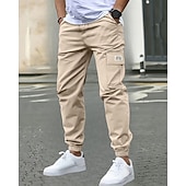billiga Löparbyxor och tights-Herr Sportmjukisbyxor Casual joggingbyxor Militärbyxor Med fickor Underdelar Gym Fritids- Träningspass Höst vinter Gym Camping Träna Normal Sportkläder Sportkläder Solid färg Svart Kaki Armégrön