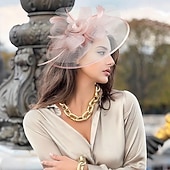 Недорогие Фасцинаторы-Аксессуары для волос Тюль Перья Федора Свадьба Чаепитие Скачки коктейль Элегантный стиль Винтаж С Пух Заставка Головной убор