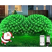 cheap Plug String Lights-Christmas Net Lights Connectable Waterproof String Light 8 Function Timer Remote Control Wedding Festival Party Atmosphere Decorative Lights Low Voltage Safe Plug in
