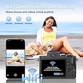 cheap Household Appliances-8K Digital Camera 88MP WiFi Cameras for Photography with 3.2 Touchscreen 16X Zoom Autofocus Vlogging Camera for YouTube Video Anti-Shake Dual Camera