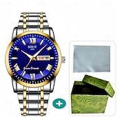 halpa Kvartsikellot-Edistynyt Miesten Rannekello Muodikas Miesten Kvartsikello Päivämäärä Kalenteri Hohtava Näyttö Vedenkestävä Paras Valentine's Day Lahjavaihtoehto Miehille