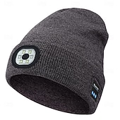 economico Cuffie Beanie-Cappello in Maglia Musicale Wireless Bluetooth Nuovo Cappello Luminoso LED all'aperto Cappello Wireless Bluetooth con Auricolari Integrati Ricaricabile USB Alimentazione Batteria 1.5-3W Regalo di San
