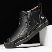 abordables Botines-Botas de senderismo de piel sintética de primera calidad para hombre: calzado resistente con cierre de cremallera para aventuras al aire libre y uso casual.