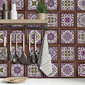 cheap Tile stickers-12pcs 3D Wall Tile Stickers Peel Stick 6x6 in, Thick PE Foam Crystal Mosaic, Waterproof Backsplash for Kitchen, Bathroom &amp; Home Decor, Metallic Wall Panels Gift Box