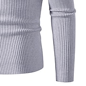 halpa miesten villapaita-Miesten Neulos Neulepusero Joustin Neuloa Tavalliset topit Kudottu Tiukka Tavallinen Poolokaulus Neuleet Klassinen Kausaliteetti Arki-asut Vaatetus Syystalvi Sininen Viini M L XL