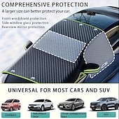 Недорогие Чехлы для автомобиля-подходит для всех моделей автомобилей - прочный чехол для лобового стекла из ткани Оксфорд с защитой от ультрафиолета и функцией защиты от снега, простой в установке и долговечный, обеспечивает