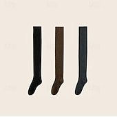 Недорогие Домашние тапочки-Женские высокие носки выше колена, теплые, мягкие, трикотажные, эластичные, уютные, сексуальные, милые, модные, зимние, осенние, высокие носки выше колена, повседневные, для школьниц, в японском