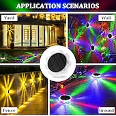 cheap Landscape Lights-Solar Ground Lights Outdoor 1 Pack, Solar Ground Lights Waterproof, 4 Modes LED Ground Lights Outdoor Christmas Lights Stick in Ground,Color Changing for Yard, Wall, Deck, Garden, Pathway