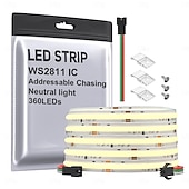 olcso Plug Strip Lights-dc24v cob cct ic címezhető led szalag fcob cct ws2811 ic chasing nagy sűrűségű hangolható 3000k-6000k CRI 90 IP30 LED szalag beltéri barkács dekorációhoz (opcionális SPI vezérlő)