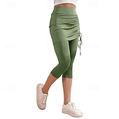 abordables Faldas y Skorts para Mujeres-Mujer Color sólido Falda casual Falda con leggings Frunce Correa Eslático Transpirable Tenis pepinillo Corriendo Prendas de abajo Gris oscuro Negro Rosa Ropa de tenis