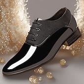 voordelige Oxford Schoenen-rode en zwarte glanzende herenschoenen – stijlvol en elegant, perfect voor kerstfeestjes, feestdagen en formele gelegenheden