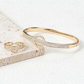 economico Braccialetti-Set di Gioielli 1 Zircone cubico Strass Cromo Anelli Gioielli per capelli Per donna Elegante Vintage Moda Stile Vintage Classico Parure di gioielli Per Matrimonio Feste