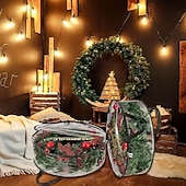 economico Deposito di Natale-1/2 sacchetto trasparente per riporre ghirlande natalizie da 24/30 pollici, contenitore per riporre ghirlande natalizie con maniglia, resistente copertura in PVC per ghirlande natalizie stagionali,