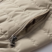 cheap Men's Downs &amp; Parkas-Men's Winter Coat Quilted Jacket Padded Jacket Pocket Quilted Polyster Outdoor Casual Daily Regular Fashion Streetwear Contemporary Thermal Warm Winter Solid Color Black Khaki Army Green Puffer Jacket