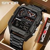 cheap Digital Watches-SANDA 6278 Brand Fashion Men's Electronic Watch Multifunction Alarm Clock Luminous Calendar Sports Digital Watches