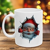 Недорогие Кружки и чашки-Забавный рождественский подарок, кружка, 3D-мем с разбитой кофейной чашкой, подарок для мужчин, женщин и подростков, модный мем с кружкой Санта-Клауса, подарок на праздничную вечеринку.