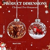 levne Ozdoby-Akrylová ozdoba s motivem divoké zvěře, ručně vyrobená 3D vánoční dekorace se zvířaty, luxusní zimní vánoční dekorace na stromeček. &amp;dárky, třpytivé hvězdné akcenty