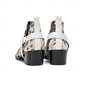 halpa Ensiluokkaiset nahkasaappaat-Miesten kukkakuvioiset valkoiset nahkaiset nilkkurit - muodikas solkiyksityiskohta rohkealla kukkakuviolla, täydellinen katutyyliin ja rennoille tilaisuuksille