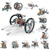 abordables Material de oficina-Experimento científico de ensamblaje solar, rompecabezas de bricolaje, coche de juguete 13 en 1, robot inteligente y divertido, ideal para la educación STEM, juguetes para niños de 6 a 12 años, modelo