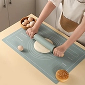 cheap Kitchen Set-Food Grade Silicone Kneading Mat Non-Stick Dough Pad Pizza Baking Sheet Thicken Dough Pastry Pad Wooden Handle Rolling Pin 60X40