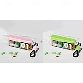 baratos armazenamento de bagagem e viagem-Organizador de comprimidos portátil com 4 compartimentos (2 unidades) – mini caixa para guardar remédios, recipiente para comprimidos diários (manhã, meio-dia e noite), organizador de medicamentos