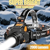 זול פנסים טקטיים-פנס ראש לד סופר בהיר, נטען ב-USB, עמיד במים, IP65, פנס ראש ללא ידיים, יעיל ונוח. מתאים לתיקונים ביתיים, פעילויות חוץ כמו טיולים רגליים, קמפינג ודיג