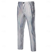 economico Sottile-Per uomo Pantaloni Pantaloni Eleganti Pantaloni con paillettes Pantaloni lucidi Pantaloni da ballo Tasca Semplice Comodità Lunghezza intera Feste Affari Quotidiano Moda Streetwear Argento Nero