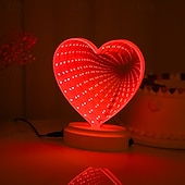 olcso Dekoratív fények-tükör éjszakai fény, alagútfényű tükörfény, végtelen tükör alagútfény, led tükör alagút éjszakai fény hálószobába/buliba/otthoni dekorációhoz